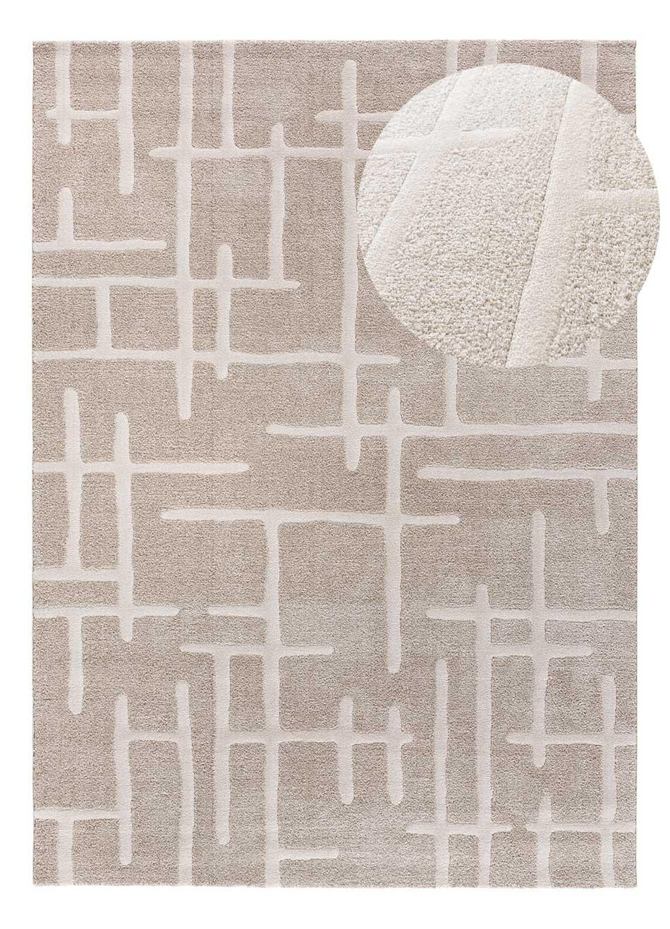 WEBTEPPICH Mustern In Weiß Caledonia 120/170 cm - Beige, Naturmaterialien/Textil (120/170cm) - Atticgo