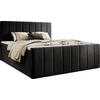 BOXSPRINGBETT Avelio mit Bettkasten, Schwarz Samt 140x200 cm – inkl. H3 Matratze und Topper - Schwarz, Holzwerkstoff/Kunststoff (140/200cm) - WFL GROUP