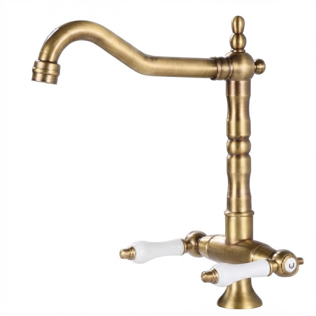 BADEZIMMERARMATUR， Messing europäischen Stil, 39 x 25 x 6,5 cm - Goldfarben, Metall (39/6.5/25cm) - Vallsero