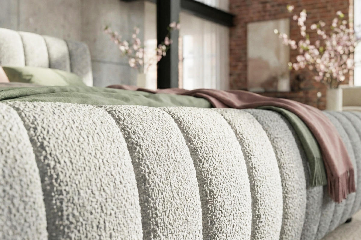 POLSTERBETT ALIOTTA Grau Bouclé - Grau, Textil (160/200cm) - KAWOLA