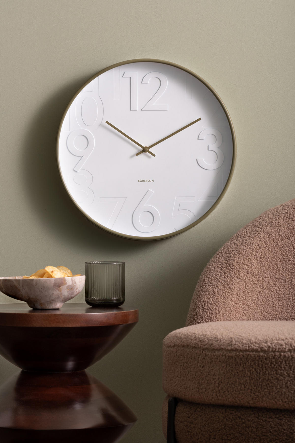 WANDUHR Ayuno Ø40 cm - Grün, Kunststoff (40/5/40cm) - Karlsson