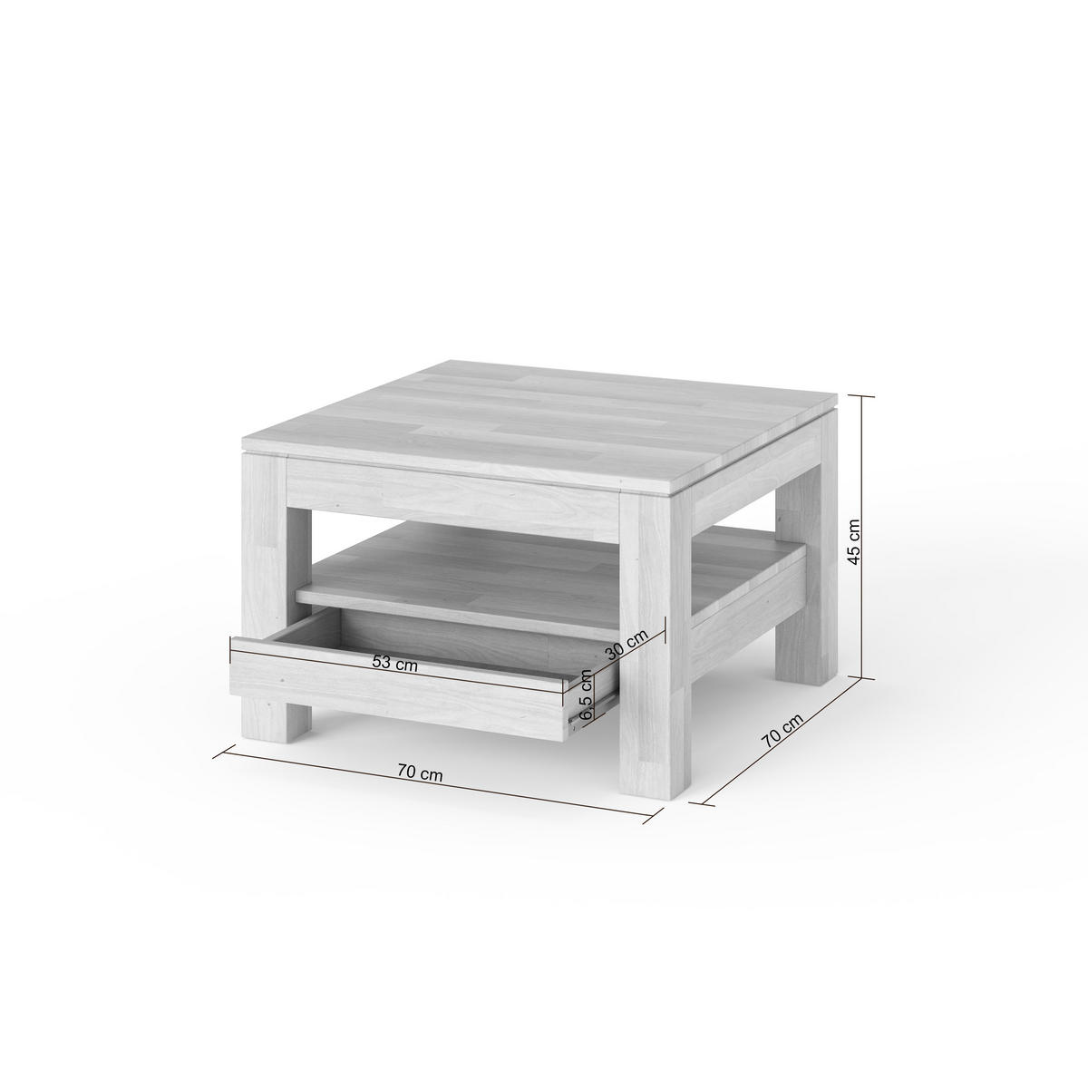 COUCHTISCH Viborg - Buchefarben, Holz (70/70/45cm) - kiki design