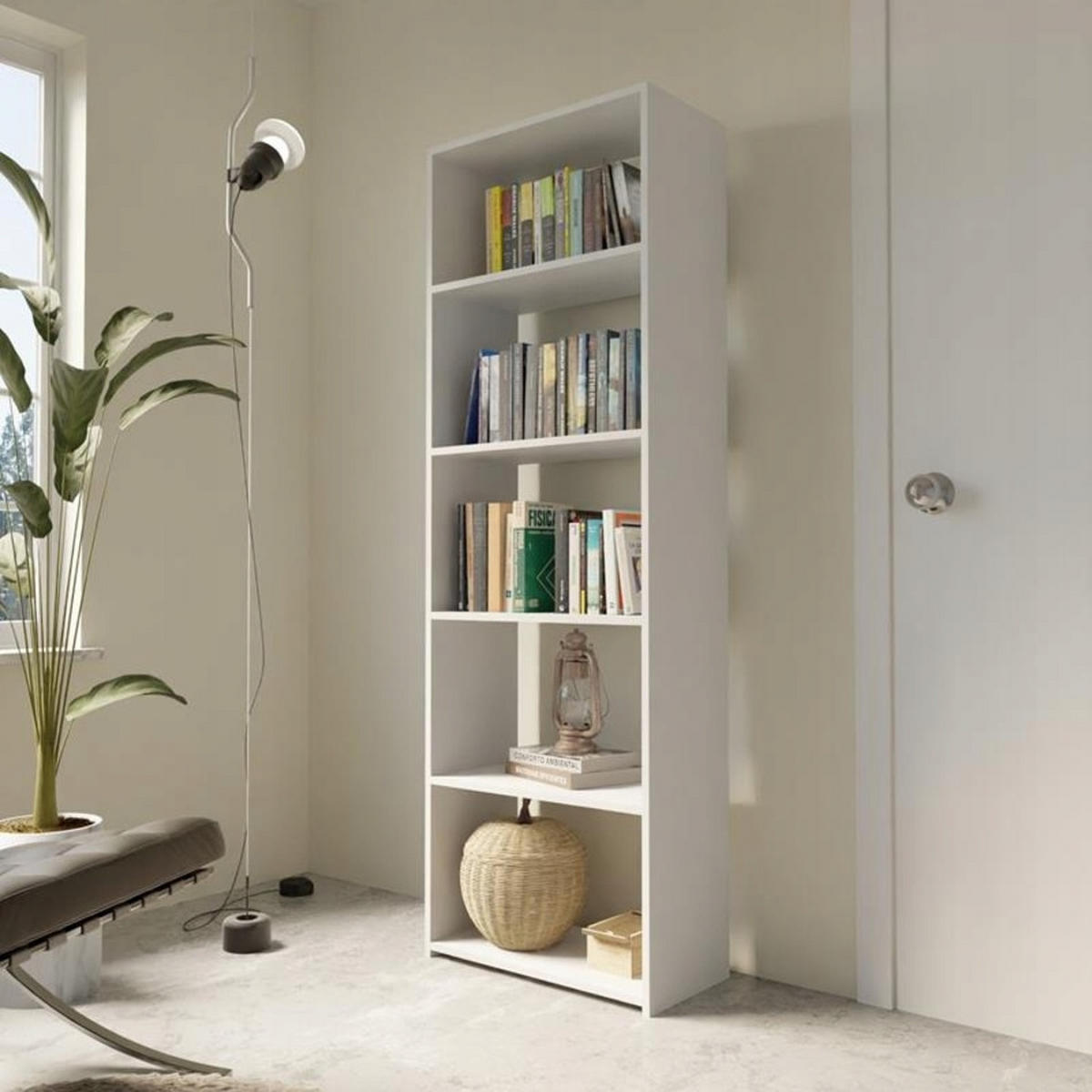 BÜCHERREGAL 60/30 EX3 Weiß 60/30/180 cm - Weiß, Holzwerkstoff (60/180/30cm) - Matkam Möbel