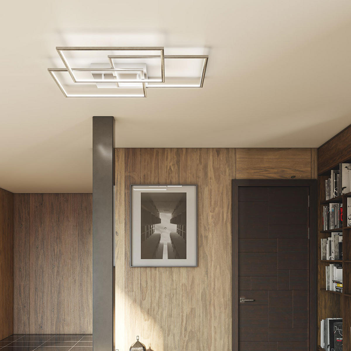 LED DECKENLEUCHTE MANAS Aluminium Silber - Silberfarben, Metall (48/48/8.5cm) - Wofi