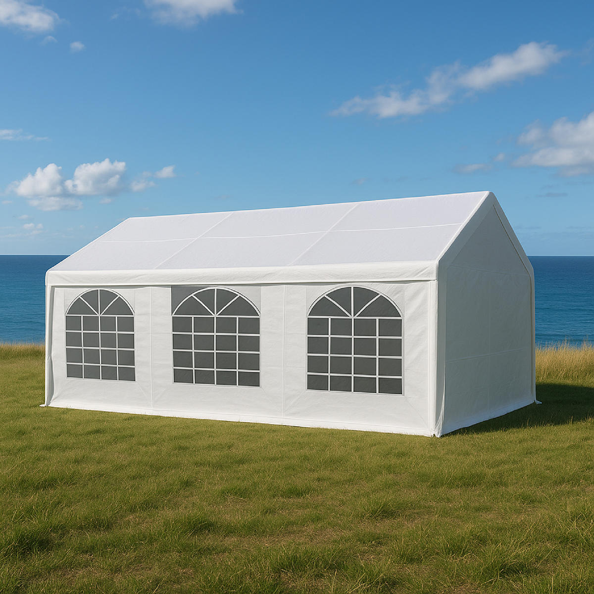 DACHPLANE Livingston - Zeltabdeckung für 4x10 Meter, PVC weiss 480g/m². BxTxH: 100x400x310 cm - Weiß, Kunststoff (100/0.3/400cm) - TPFGarden