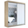 SCHWEBETÜRENSCHRANK 180 CM GLIDE Farbe: Sonoma, weiß - Braun/Weiß, Holzwerkstoff (180/215/59.5cm) - A&J MöbelLand