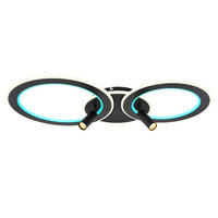 LED DECKENLEUCHTE MARIAN Schwarz Opal - Schwarz, Metall (89.5/50.7/13.5cm) - Globo Lighting