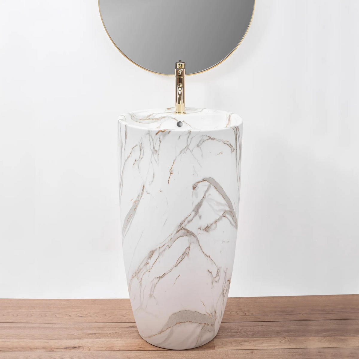 STANDWASCHBECKEN Rea Anya Lava Matt - Weiß, Keramik (45/84/45cm) - REA