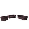 SITZGARNITUR 3+2+1 CHESTERFIELD Elegant Klassisch Schick Stoff Whisper Velours Stoff Rotwein - Rot, Holz/Textil (202/77/90cm) - Kaiser Möbel