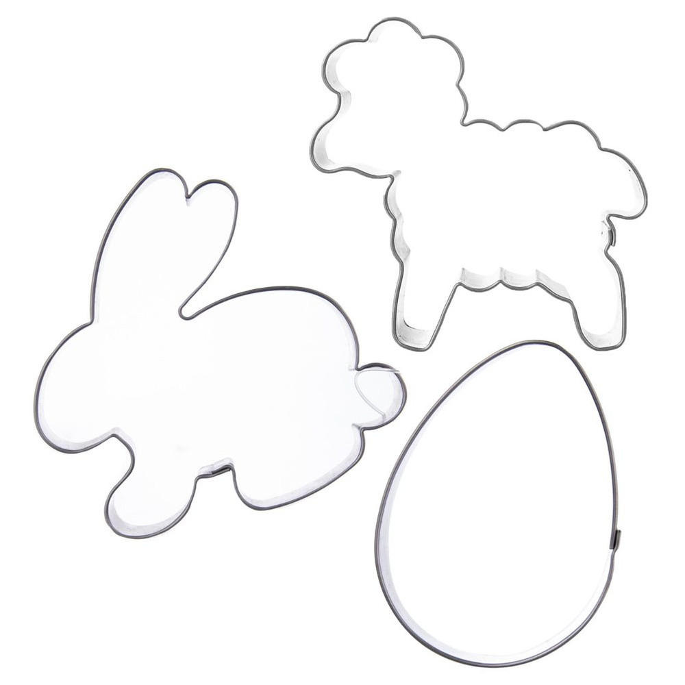 AUSSTECHFORMEN-SET Ostern Klassik 3-teilig Silber - Silberfarben, Metall (5.5/1.7/6.5cm) - Orion 