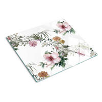 GLASPLATTE 60x52 cm Blumenmuster - Multicolor, Glas (60/0.4/52cm) - TULUP