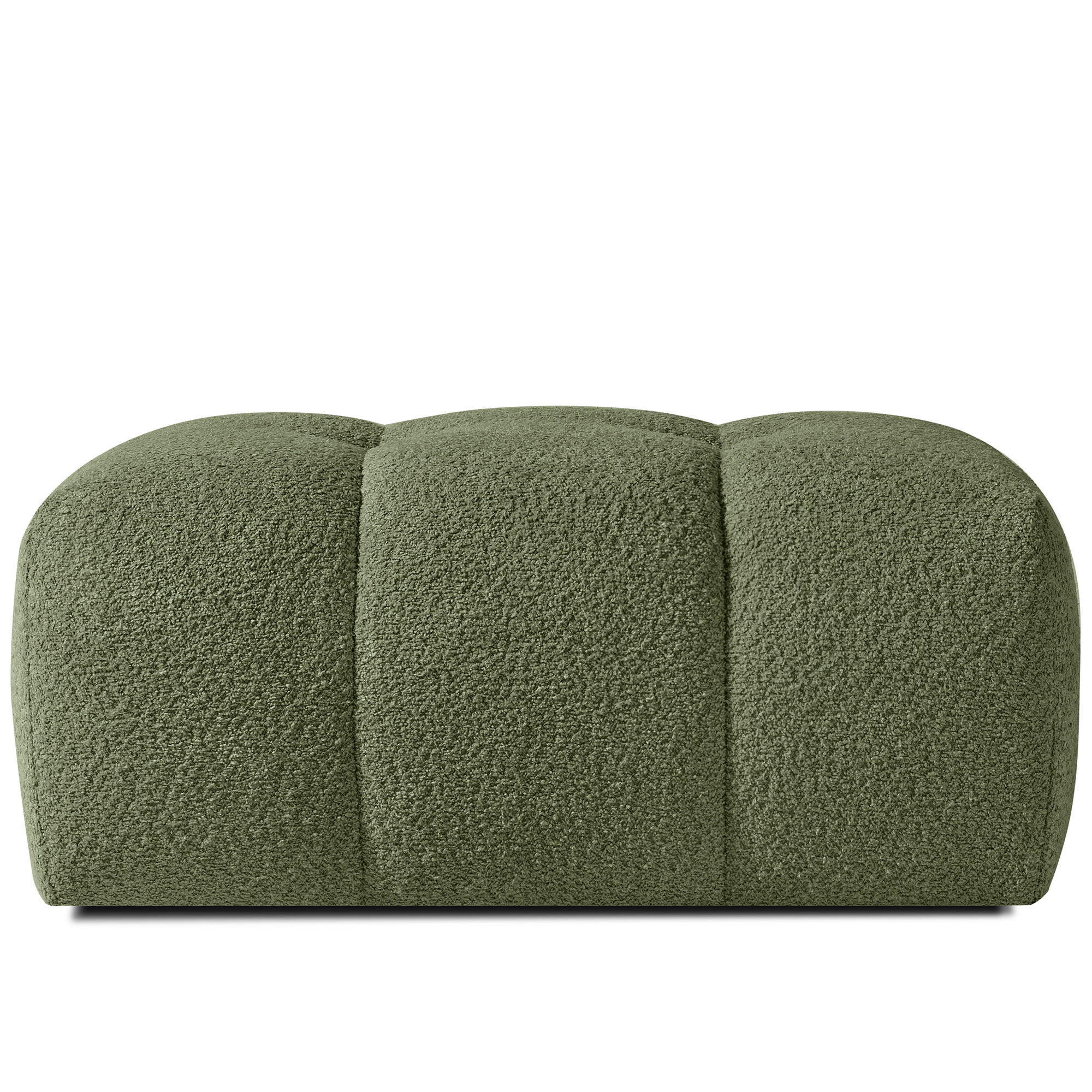 POUF RAVIA, Bouclé, Olivgrün - Olivgrün, Holz/Textil (96/45/50cm) - KONSIMO®