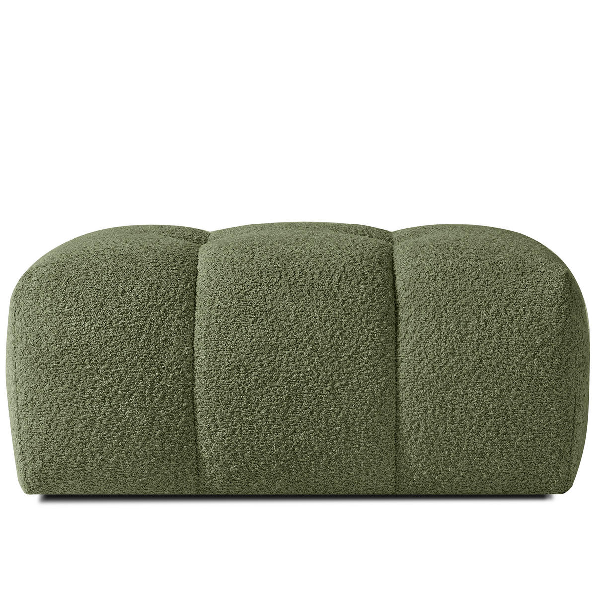 POUF RAVIA, Bouclé, Olivgrün - Olivgrün, Holz/Textil (96/45/50cm) - KONSIMO®