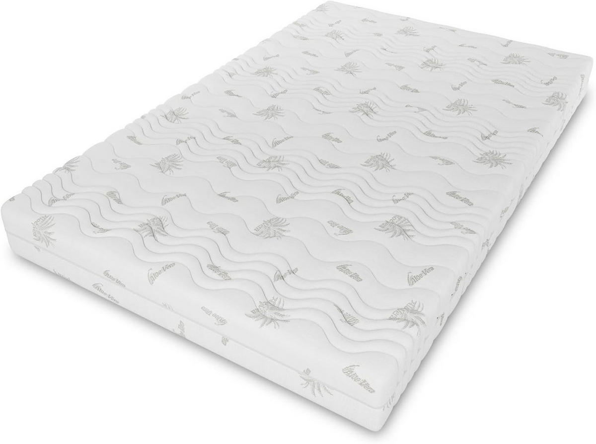 TASCHENFEDERKERNMATRATZE Comfort, 7 ZONEN, 120x200x26 cm, H3/H4, Aloe Vera - Weiß, Textil (120/200cm) - Marpur