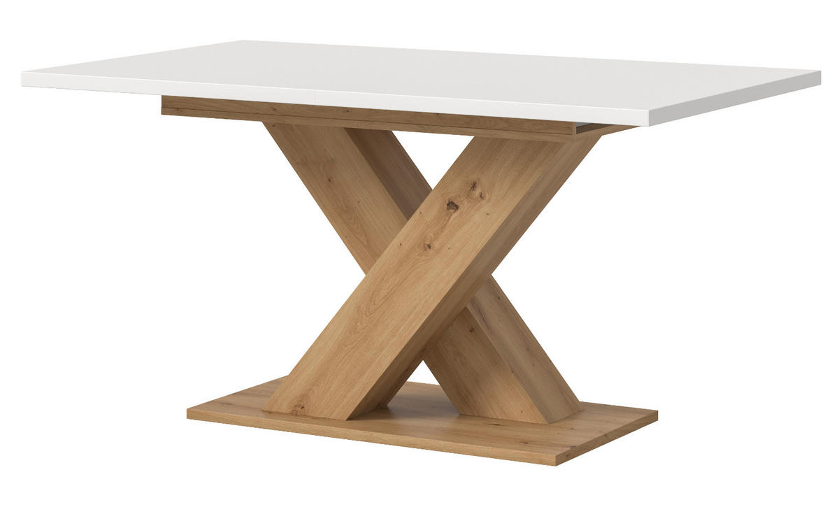 ESSTISCH weiß, Eiche Artisan, Küchentisch ausziehbar 150 - 190 cm - Eiche Artisan/Weiß, Holzwerkstoff/Metall (150/90/76cm) - Inn.Furn