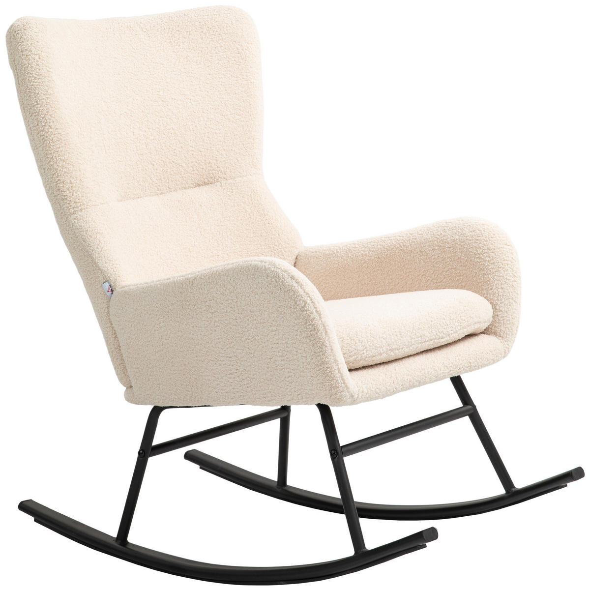 SCHAUKELSTUHL DE-17379 Beige & Schwarz - Beige, Metall (100/93/66cm) - ComfortXL