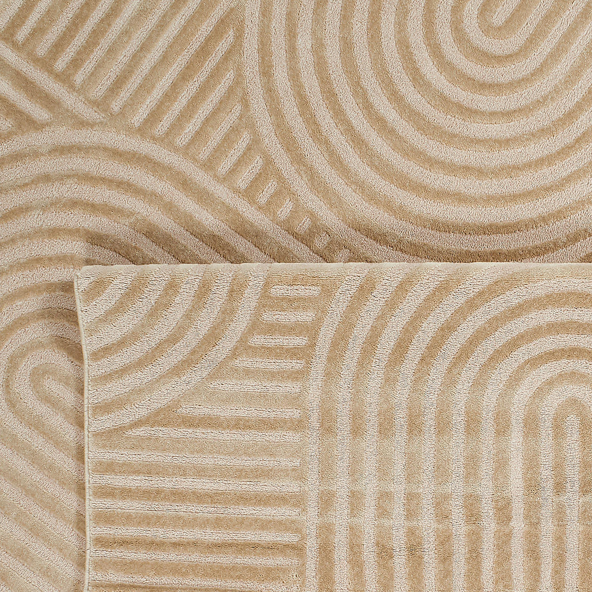 TEPPICH mit Bogenmuster in Beige Bianca 80x150 cm - Beige, Textil (80/150cm) - Nazar Rugs