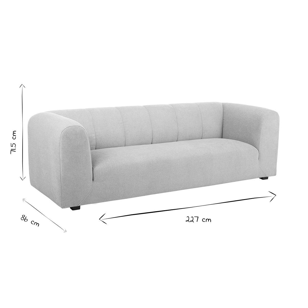 SOFA Hellbeiger Stoff 4-Sitzer OLIVEIRO - Beige, Textil (86/71.5/227cm) - Miliboo