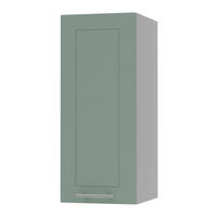 KÜCHENHÄNGESCHRANK Kvantum W2/30 Mint Matt / Grau Matt 30 / 32,5 / 72cm - Grau/Mintgrün, Holz/Holzwerkstoff (30/72/32.5cm) - Feldmann-Wohnen