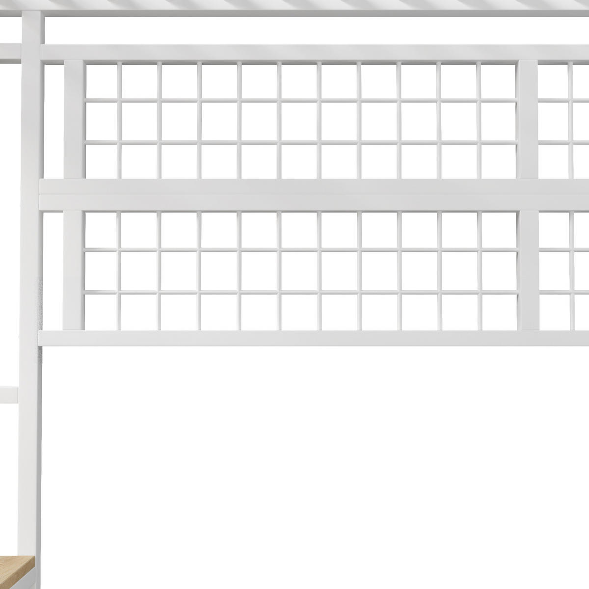 HOCHBETT 90/200 cm Weiß aus Metall und MDF mit LED-Lichtleiste - Weiß, Metall (90/200cm) - OKMYHOME