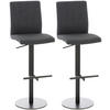 BARHOCKER 2er Set Stoff Dunkelgrau - Dunkelgrau/Schwarz, Textil/Metall (40/93/49cm) - CLP