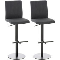 BARHOCKER 2er Set Stoff Dunkelgrau - Dunkelgrau/Schwarz, Textil/Metall (40/93/49cm) - CLP