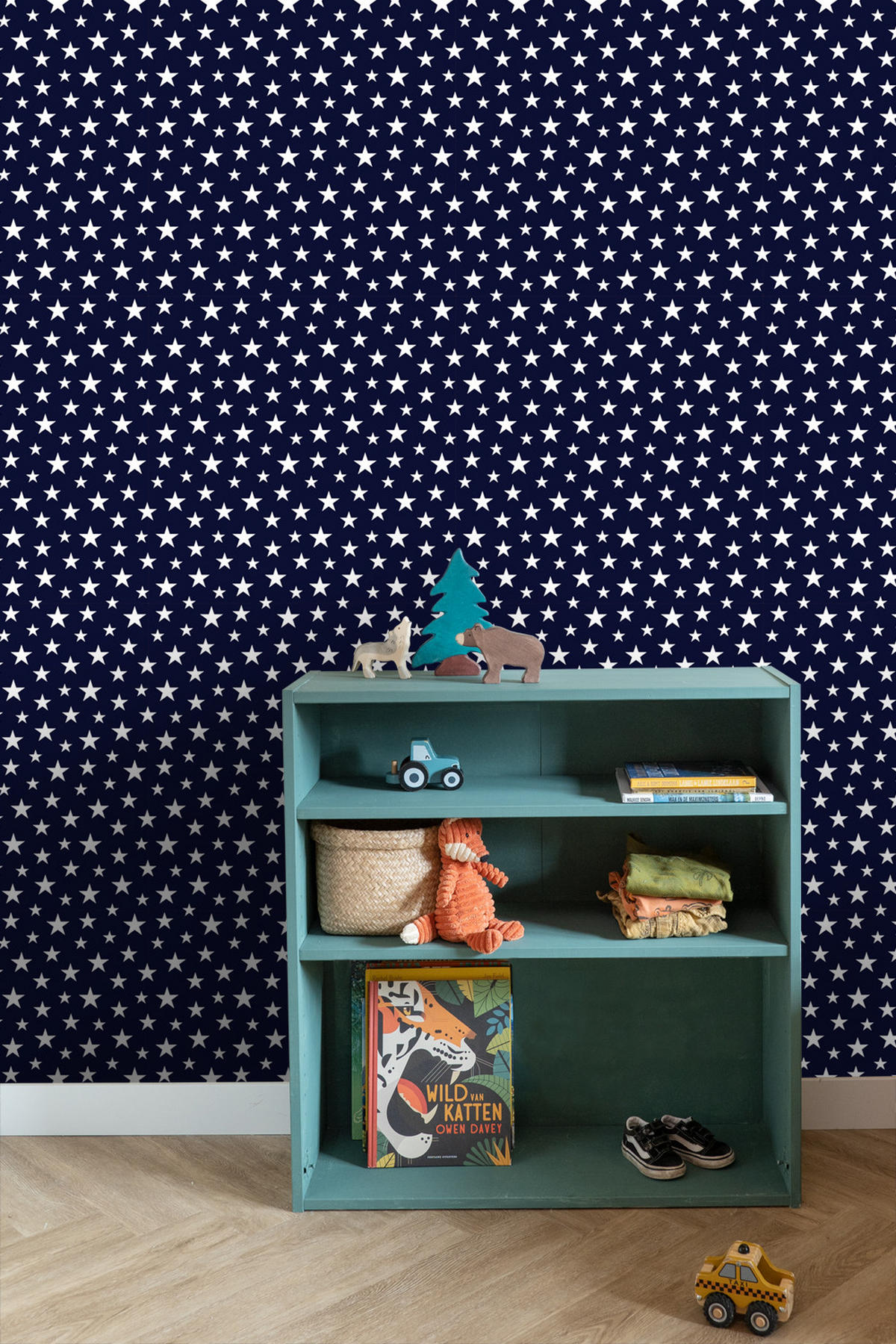 TAPETE kleine Sterne 53 cm x 10.05 m - Blau, Papier (53/0.1cm) - ESTAhome