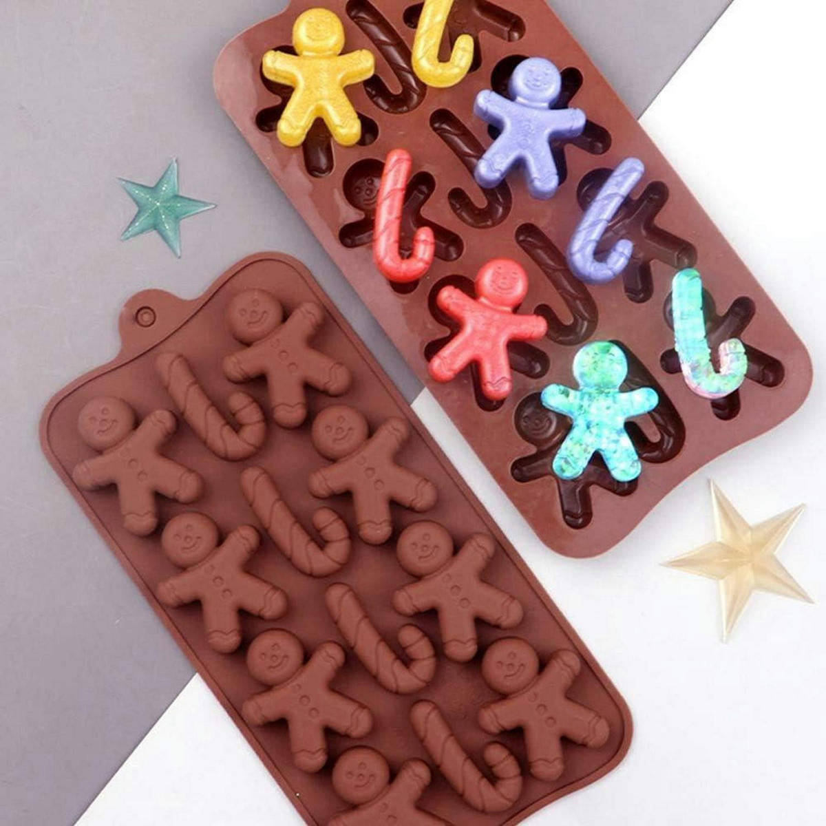 SILIKONFORMEN Weihnachten 4-teiliges Set - Braun, Kunststoff