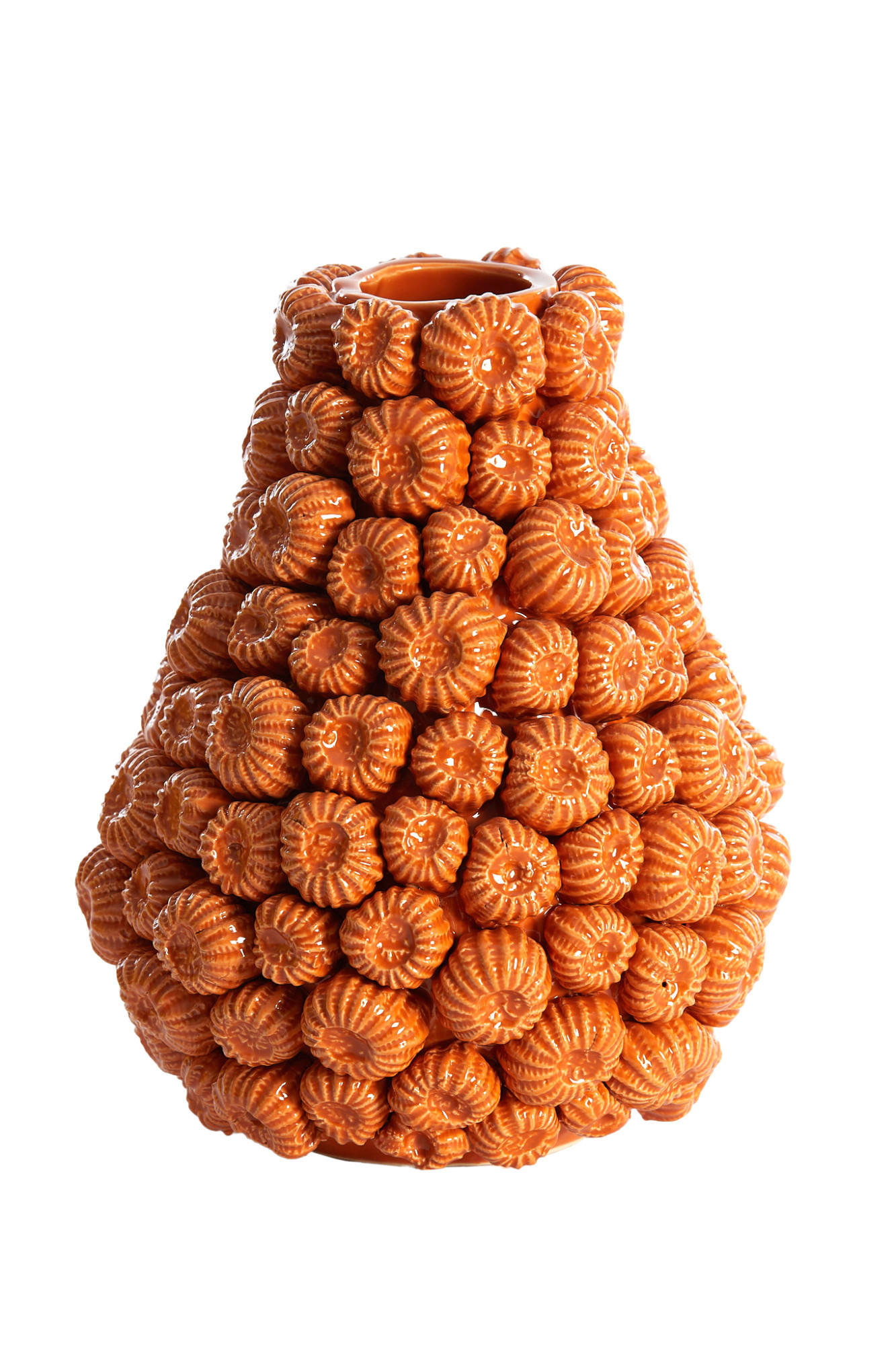 VASE Faliro Orange Ø22/27 cm - Orange, Keramik (27cm) - Light & Living