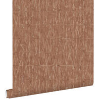 TAPETE grafische Linien 50 x 900 cm - Terracotta, Papier (50/900cm) - ESTAhome