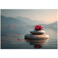 FOTOTAPETE Blumen Steine Grau 400x280 cm - Multicolor, Papier (400/280cm) - Wallarena