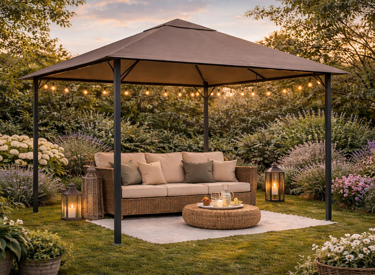 ERSATZDACH Pavillon 3/3 m Taupe / Beigegrau - Taupe, Textil (297/1/297cm) - QUICK STAR