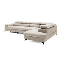 ECKSOFA Plaza Maxi Beige mit Schlaffunktion und Bettkasten 6x verstellbare Kopfstützen - Beige, Textil (203/350cm) - Muffo