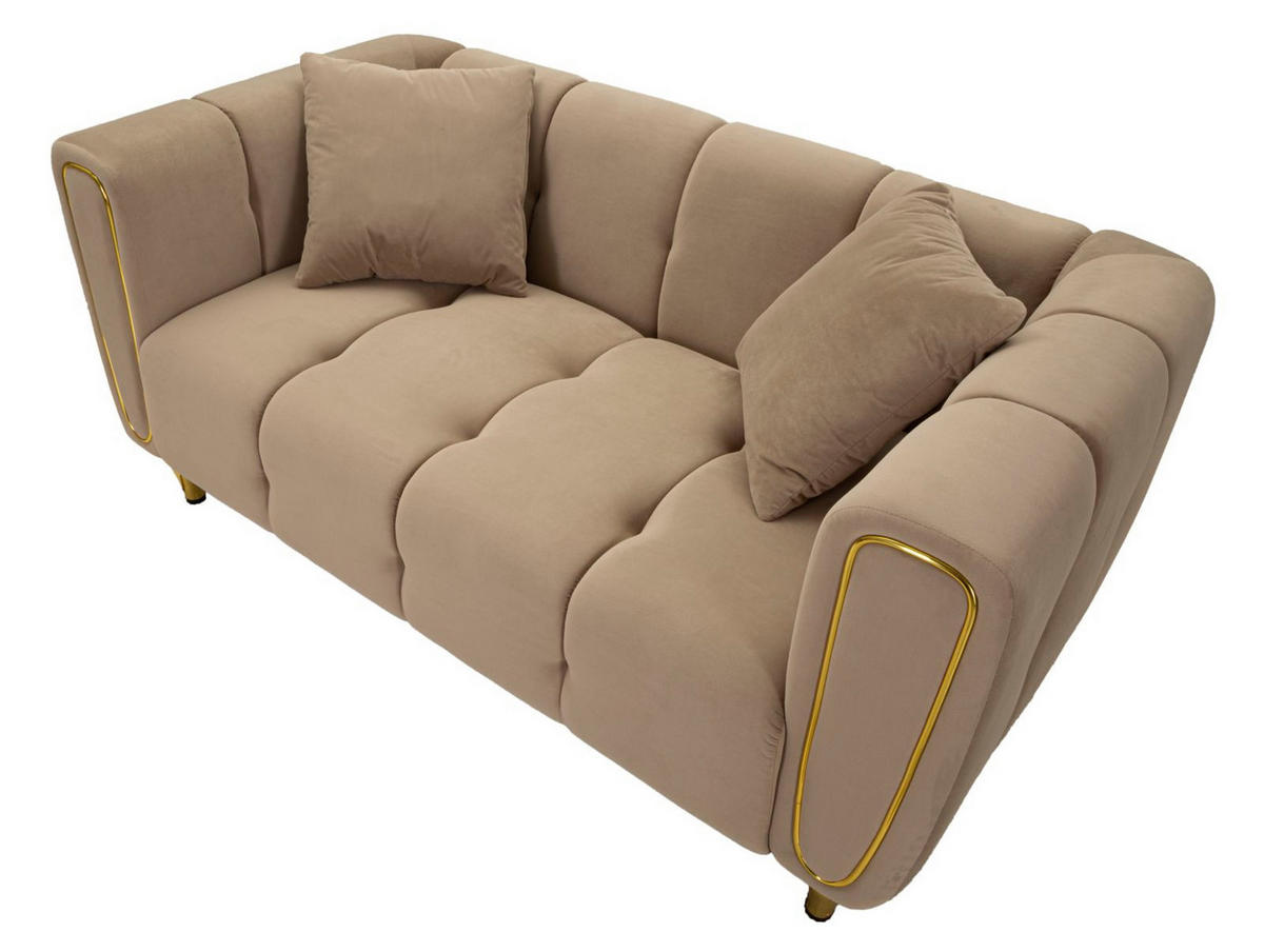 2-SITZER Sofa Samt Alma - Grau - Grau, Textil (81/71/155cm) - Pasmara