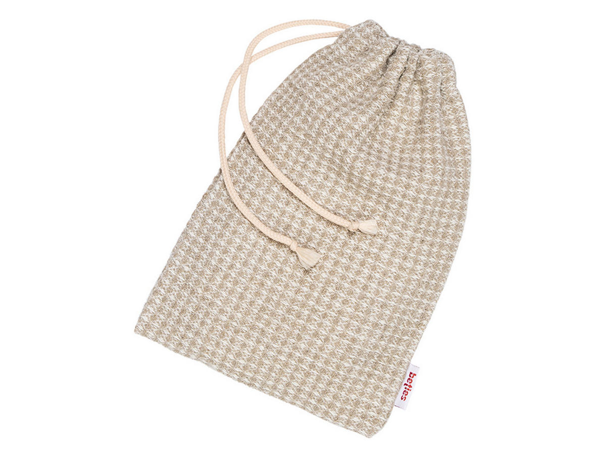 EISBEUTEL Leinen-Waffelpique 16/25 cm - Beige/Naturfarben, Textil (16/1/25cm) - beties Heimtextil