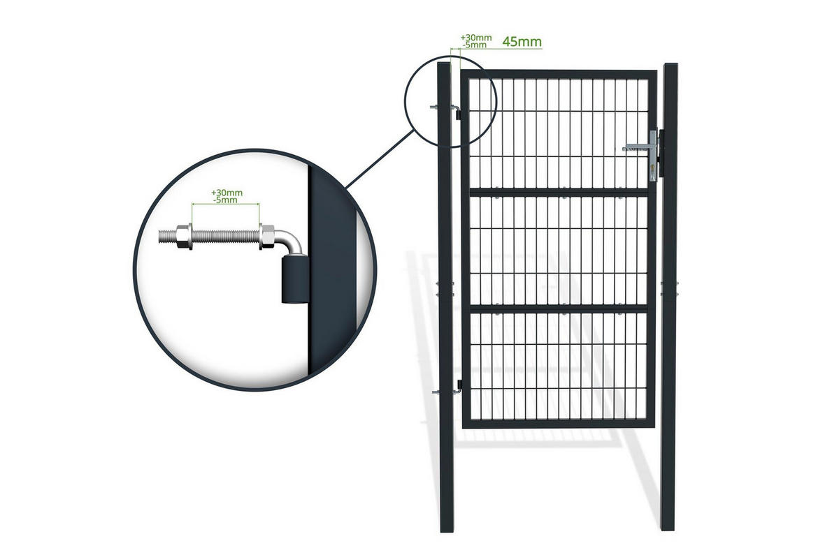 ZAUNTOR Razo grau 1m H.160cm Metall - Grau, Metall (106/166cm) - Casanoov