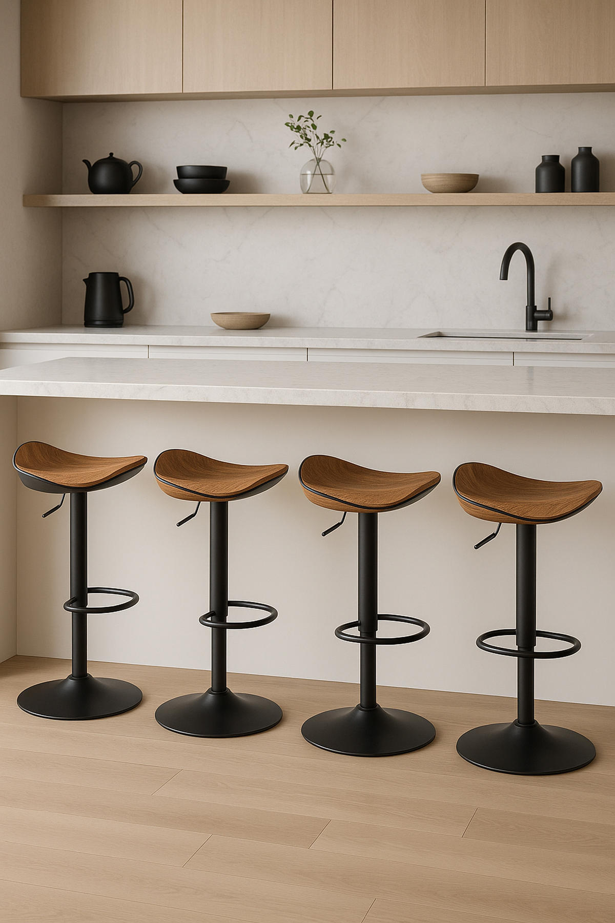 BARHOCKER Alice natura - Schwarz/Naturfarben, Kunststoff/Metall (39/90/40cm) - TPFLiving