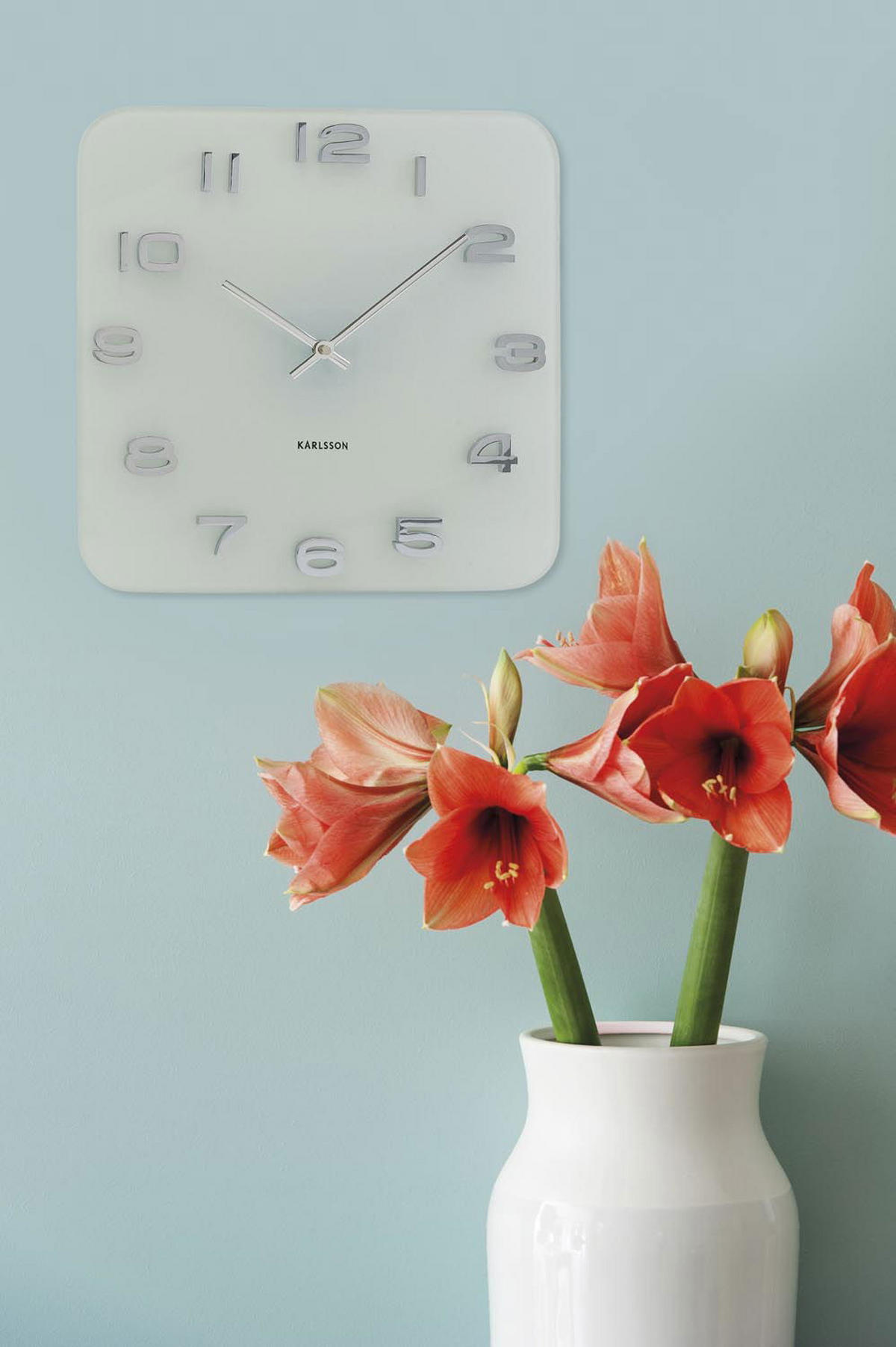 WANDUHR Vintage Squared 4/35/35 cm - Weiß, Glas (35/35/4cm) - Karlsson