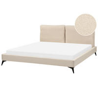 POLSTERBETT 180/200cm Helles Beige Melle - Beige, Textil (180/200cm) - Beliani