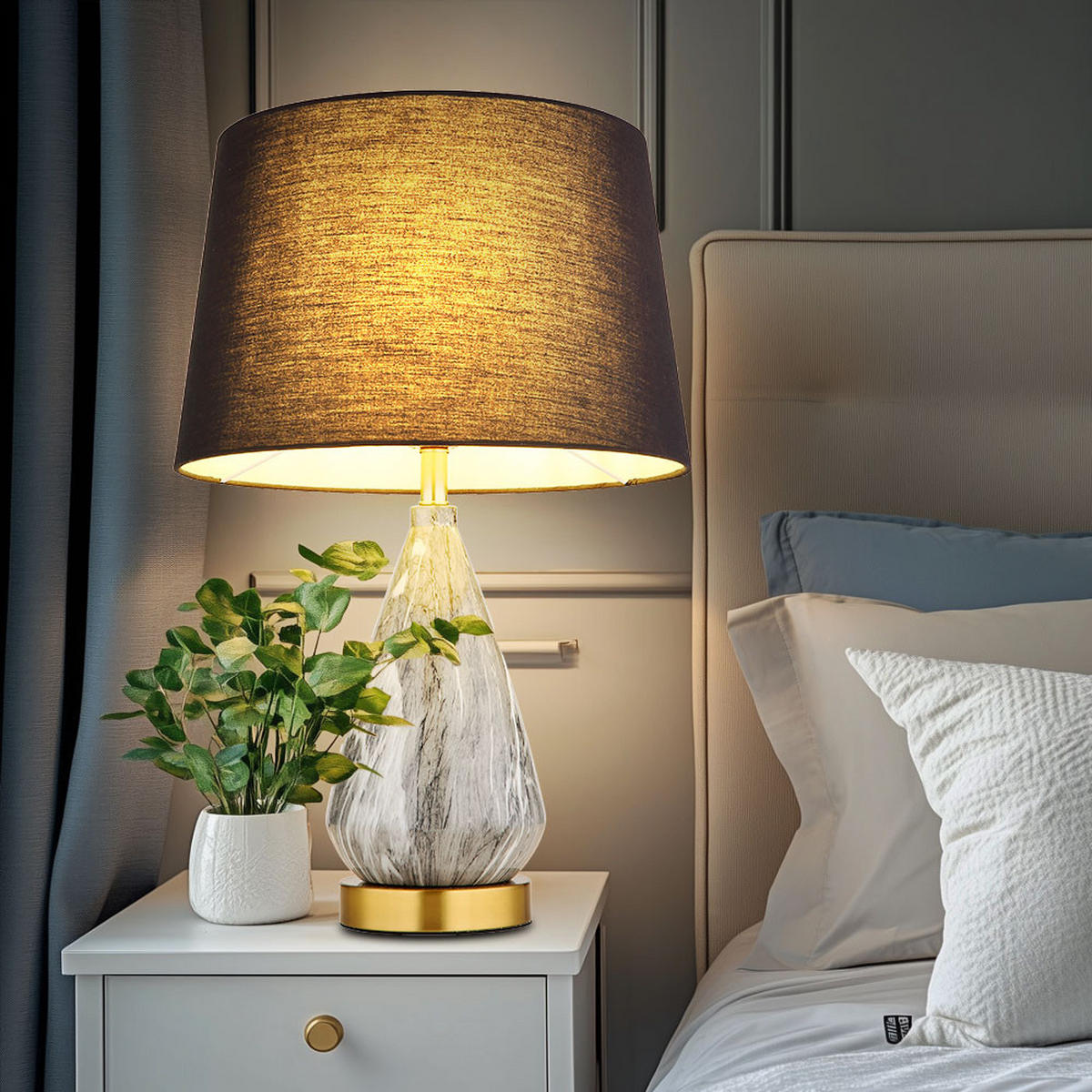 LED TISCHLEUCHTE Metall Schwarz - Schwarz, Metall (35/35/54cm) - Globo Lighting