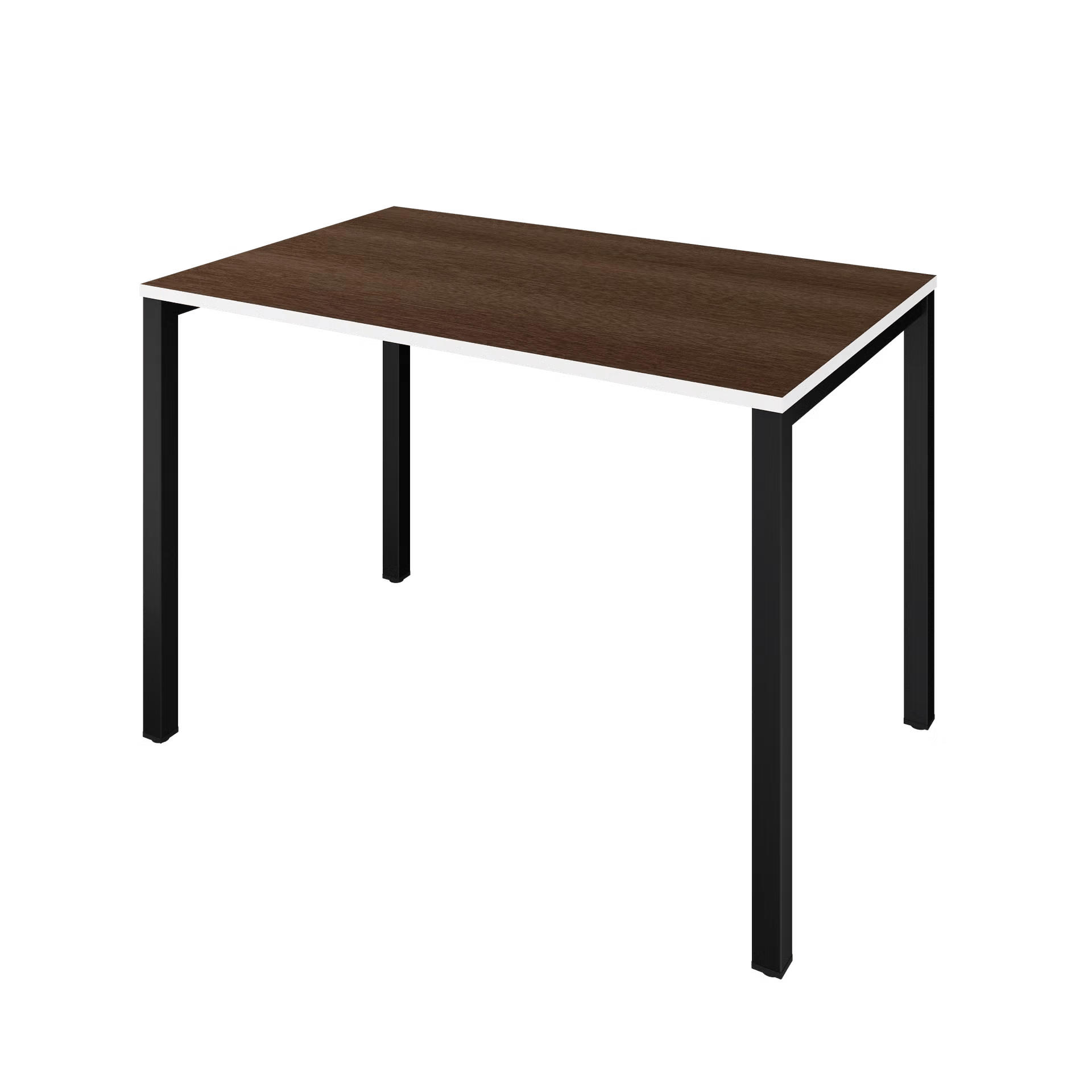 SCHREIBTISCH Coeu 110x70 cm – Weiß mit Eiche Weiß Dekor - Schwarz, Holzwerkstoff (70/110/74cm) - Letti Moderni