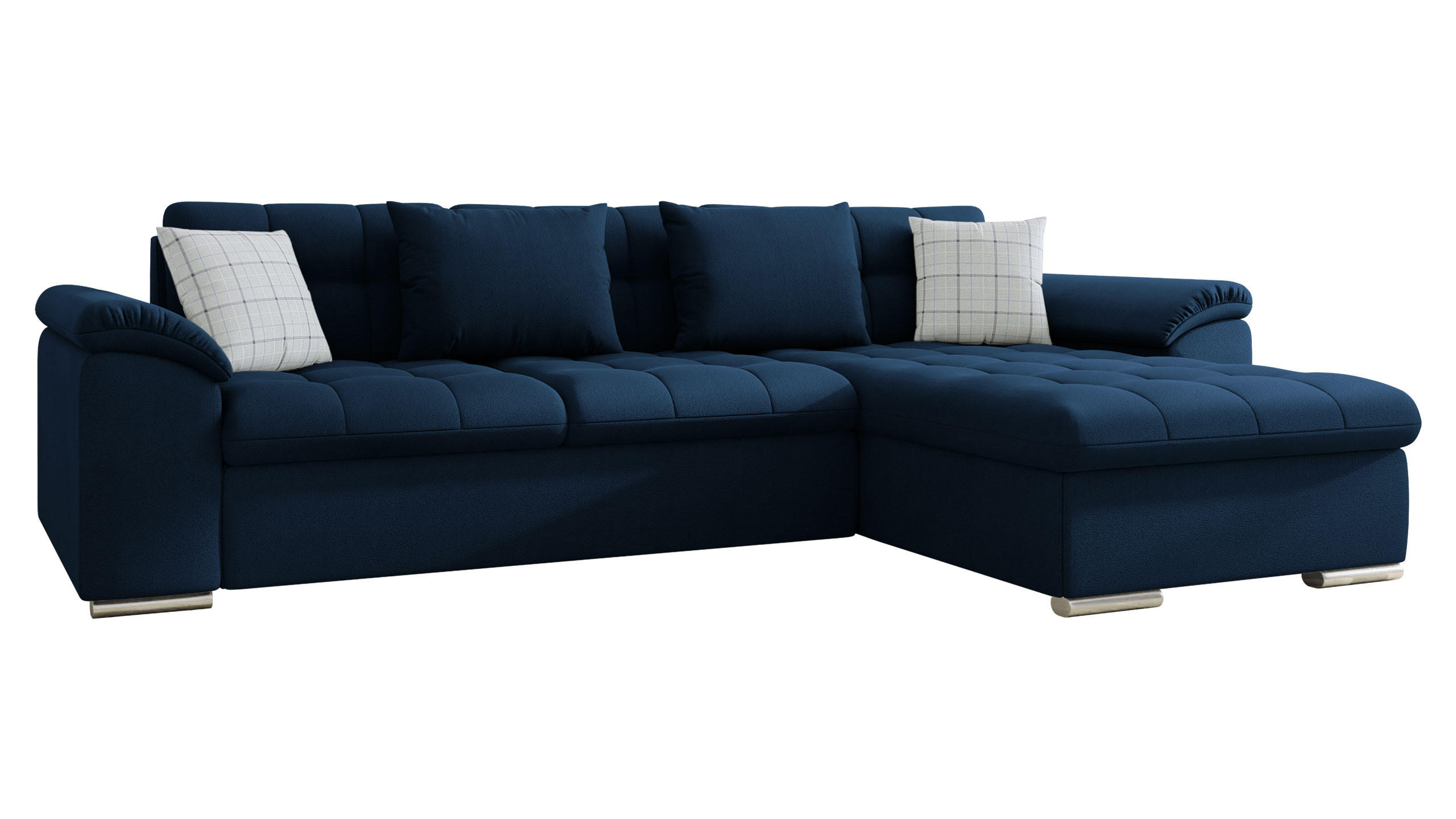 ECKSOFA Diana, Seite: Rechts - Dunkelblau, Holz/Textil (280/160cm) - MIRJAN24