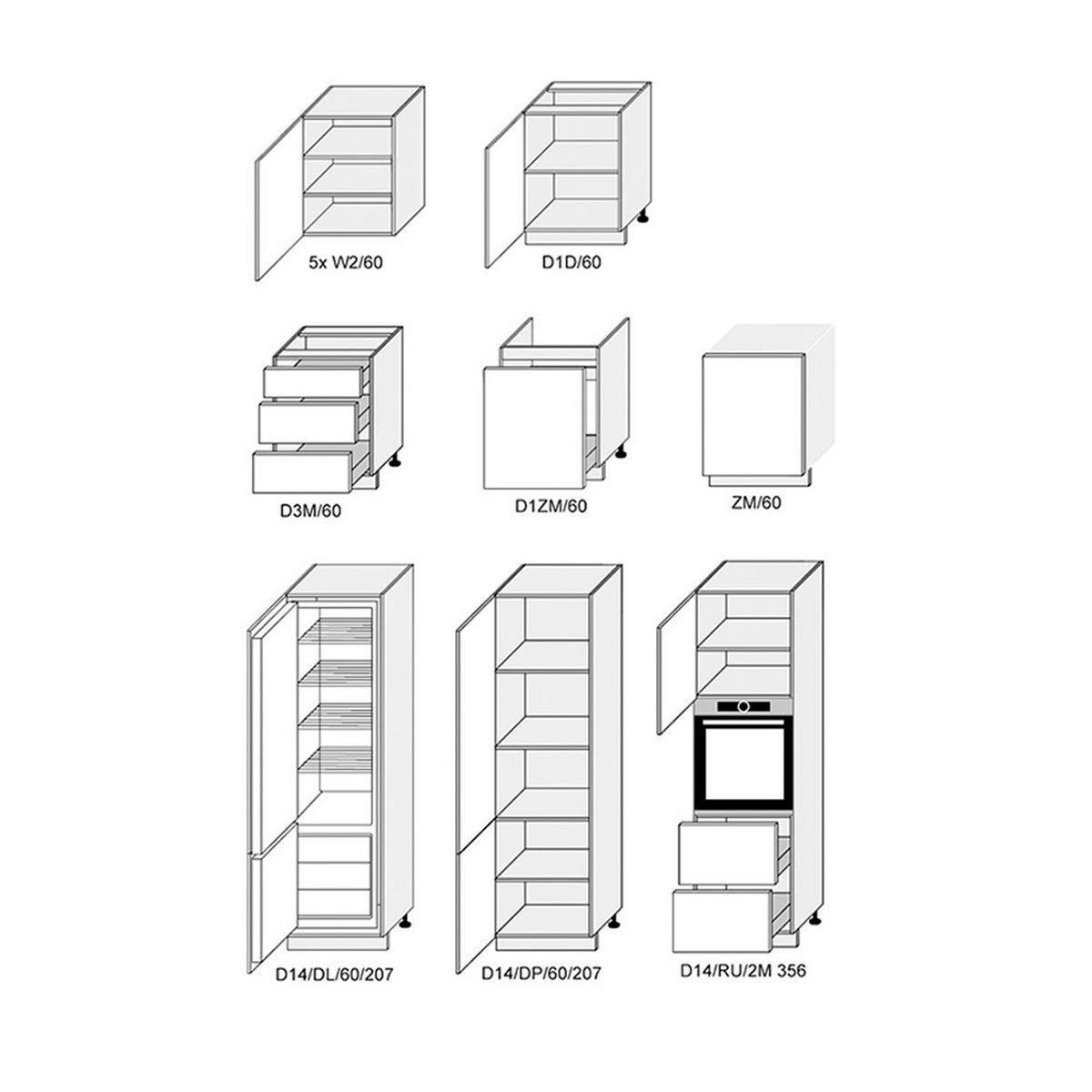 WINKELKÜCHE Bonn weiß matt 300 / 180 / 207cm 14-teilig - Weiß, Holzwerkstoff/Metall (300/207/180cm) - Feldmann-Wohnen