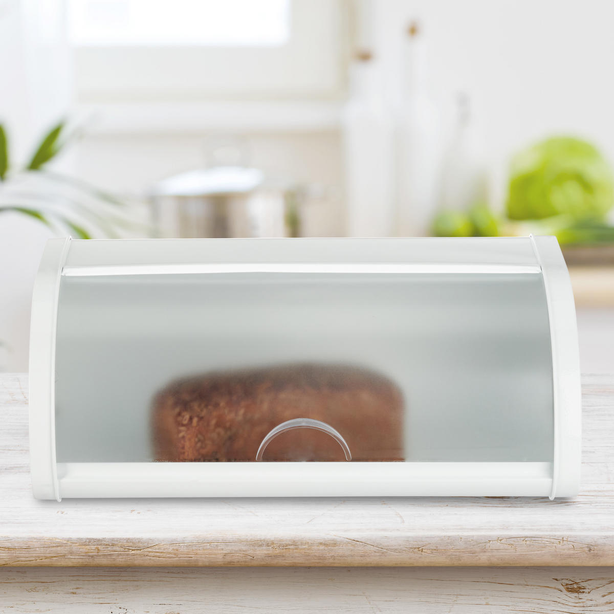 BROTKASTEN - Weiß, Kunststoff/Metall (45/17.5/25cm) - Relaxdays