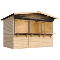 MARKTBUDE Holz M150AZ Gartenhaus- 263 x 336 cm / 6 m² - Beige, Holz (336/232/263cm) - Timbela