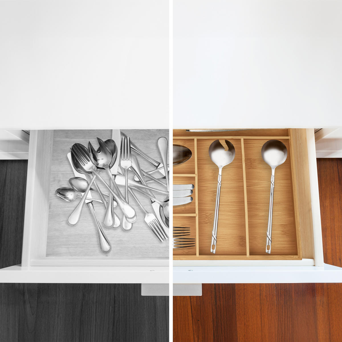 BESTECKKASTEN - Hellbraun, Holz/Holzwerkstoff (44.5/5/30cm) - Relaxdays