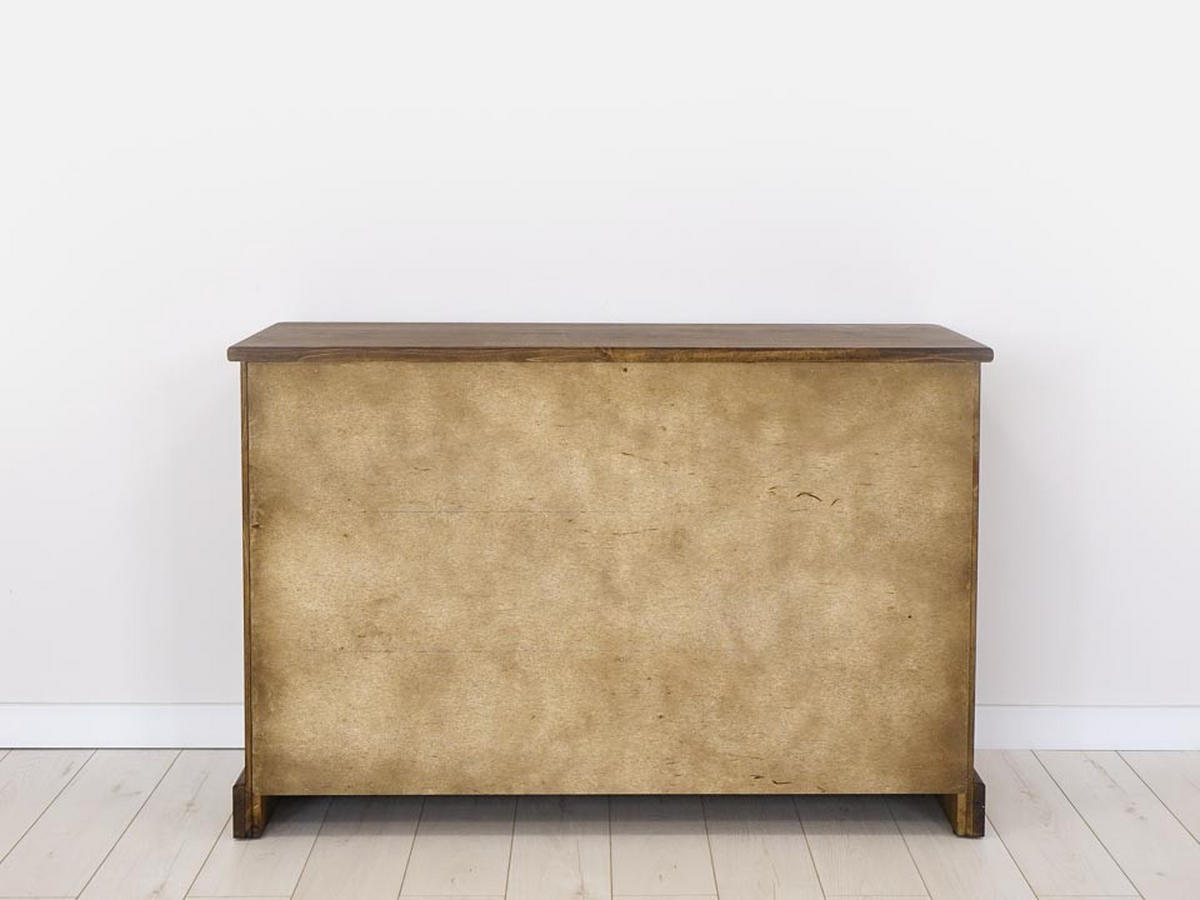 KOMODA z masívneho dreva Rustyk 3/6 - tmavohnedá, drevo (122/80/45cm) - Seart
