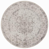 TEPPICH Kurzflor, waschbar, mit floralen Ornamenten, VERNANTE in Beige-Grau, Ø 160 cm - Beige, Textil (160/160cm) - KADIMA DESIGN