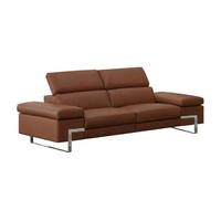 3-SITZER Sofa Opera Echtleder Cognacbraun - Cognac, Leder/Metall (223/75/109cm)