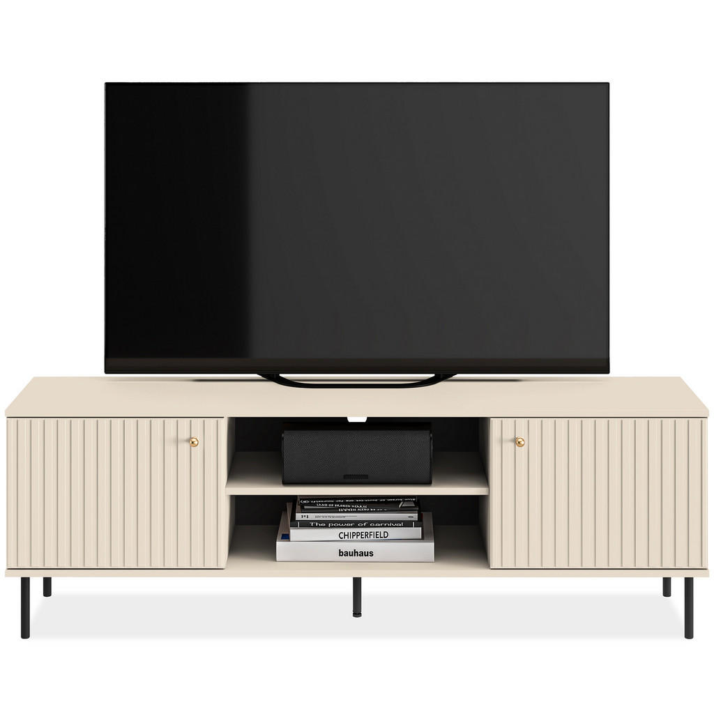 Thumbnail - Konsimo® Lowboard, Creme, Holz, 1 Fächer, Rechteckig, 160x53x40 cm, Hergestellt in Europa, Wohnzimmer, Wohnwände, Lowboa...